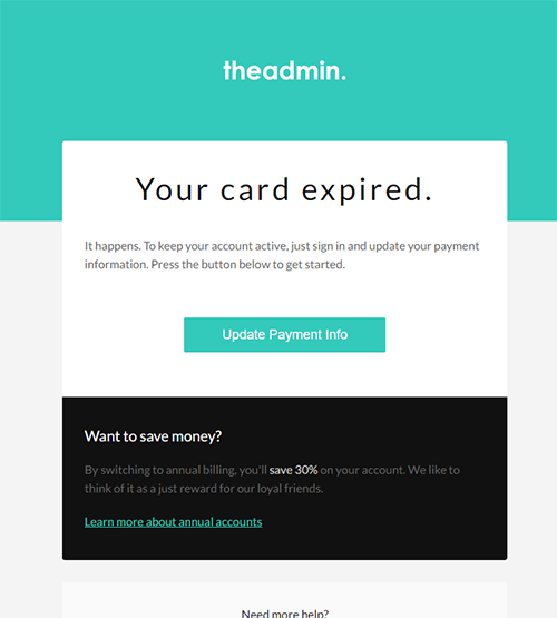 expired card email page